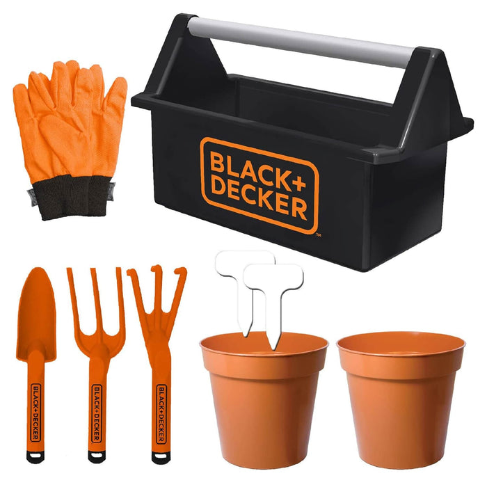 9 Pieces tool set with tool box for garden play