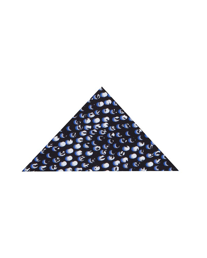 Black Polka Dot Print Shirt with Matching Handkerchief-Makrom