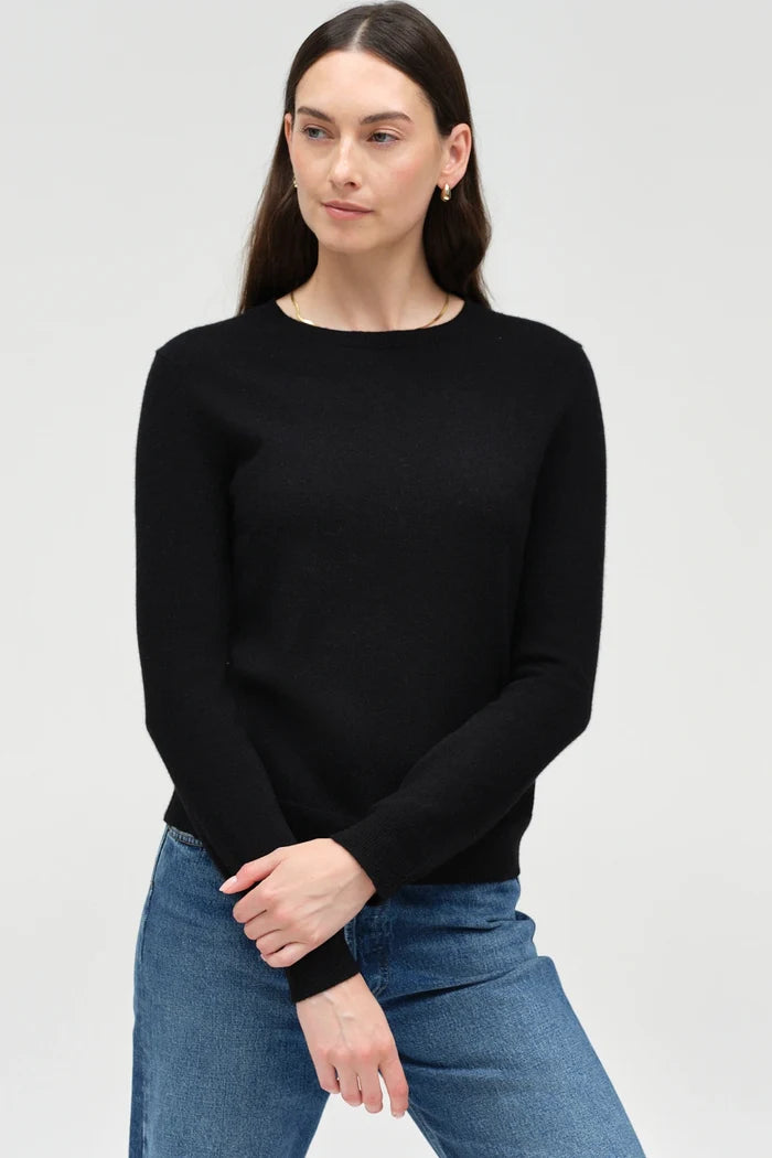 Black Pure Cashmere Cropped Sweater
