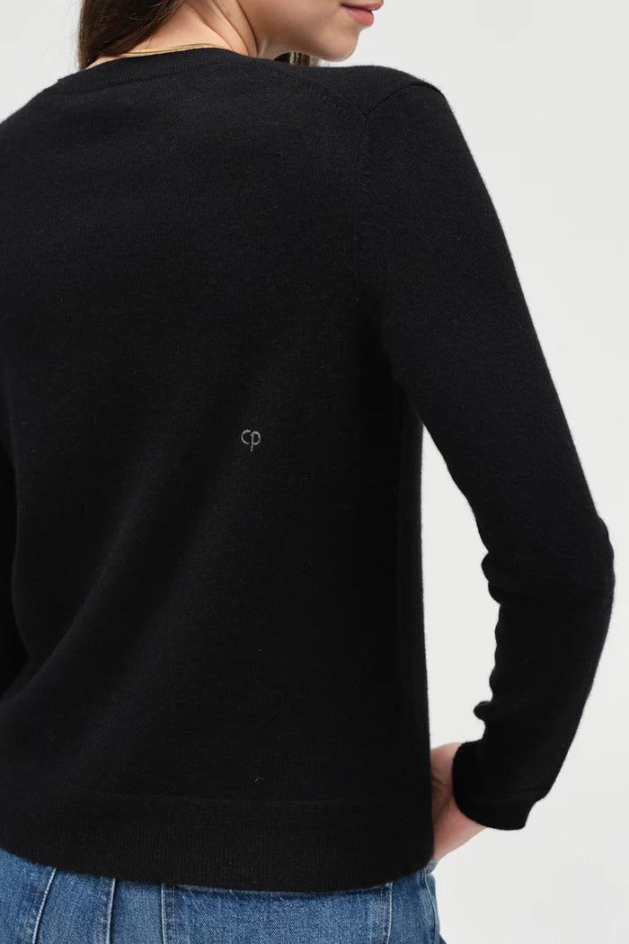 Black Pure Cashmere Cropped Sweater