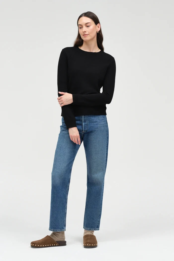 Black Pure Cashmere Cropped Sweater
