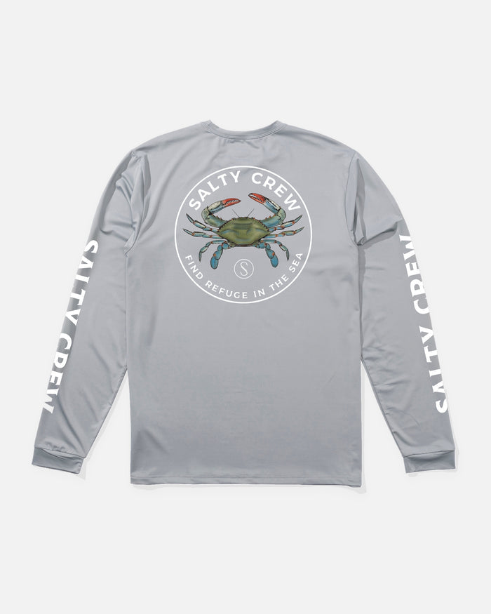Blue Crabber L/S Sunshirt - Silver