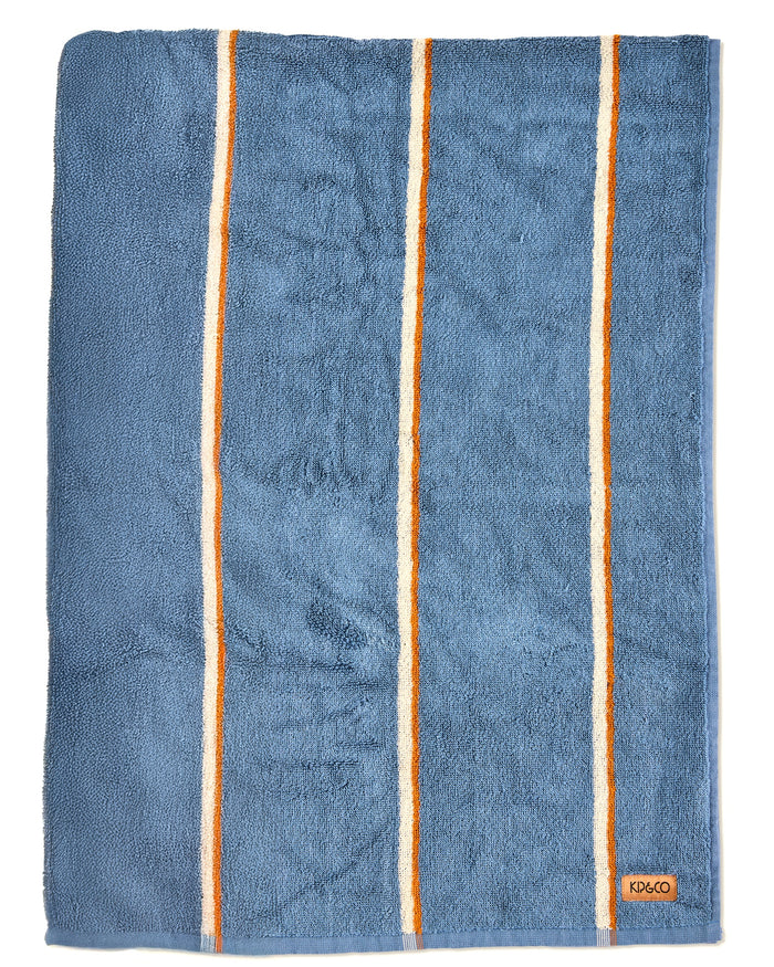 Blue Lagoon Stripe Bamboo Terry Bath Towel