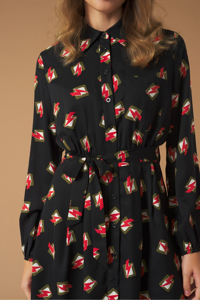 BOLT SHIRT DRESS (BLACK)
