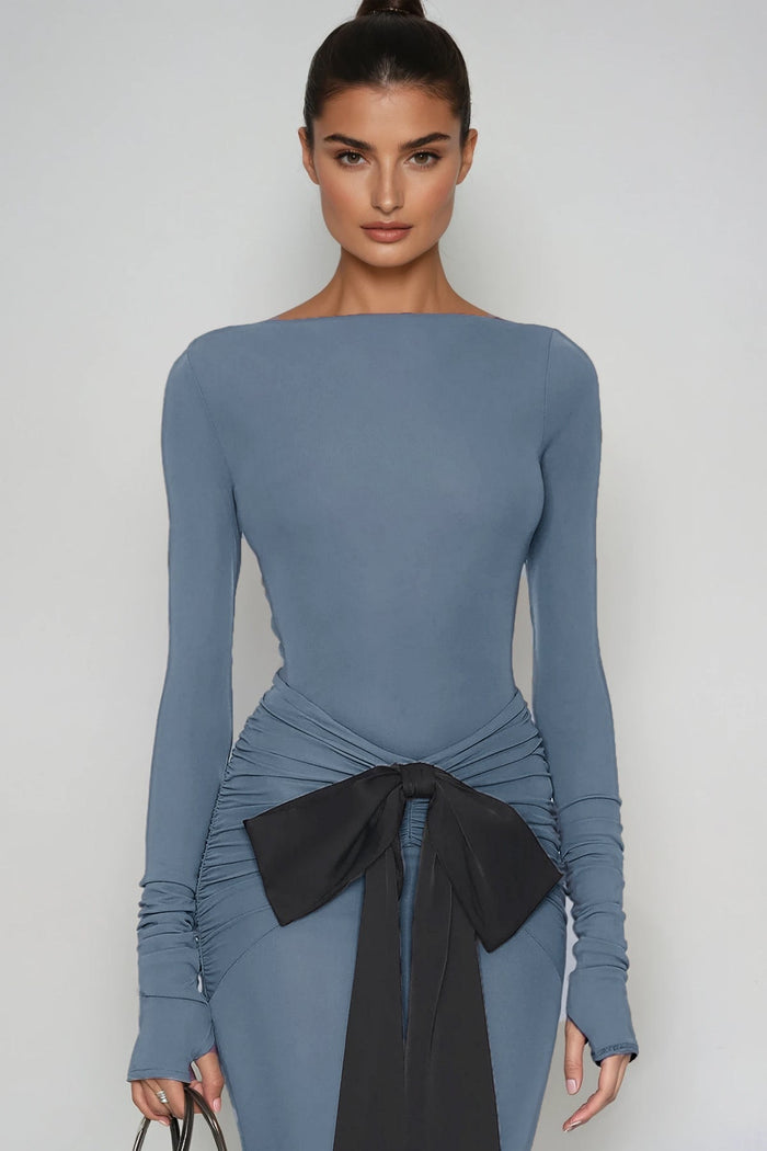 borys-bow-ruch-maxi-dress