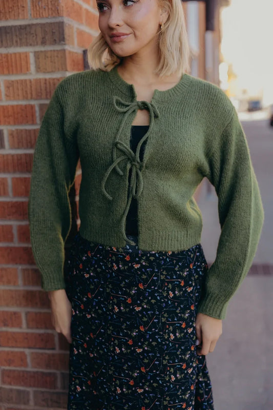 Bow Front Crop Sweater