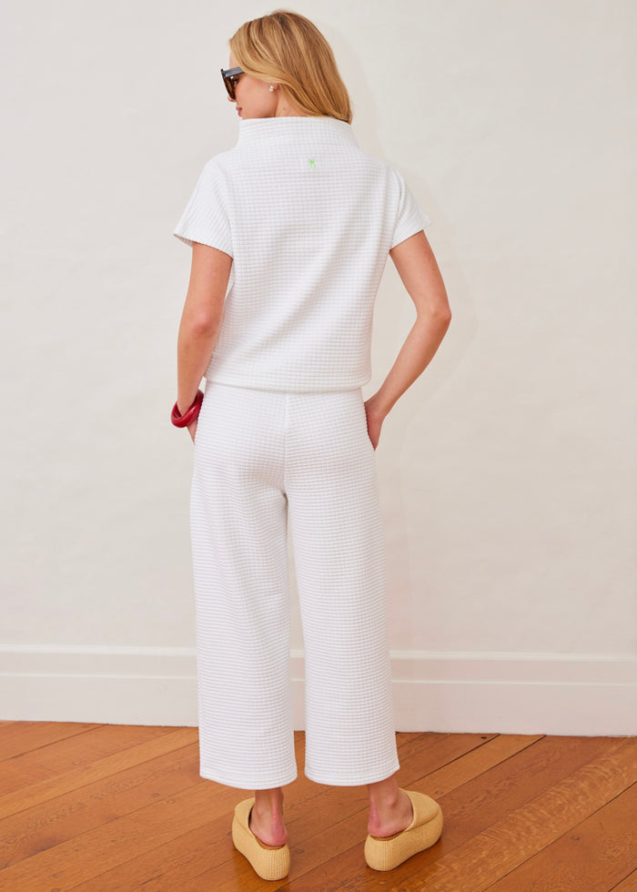 Bowery Mock Neck in Waffle (White)
