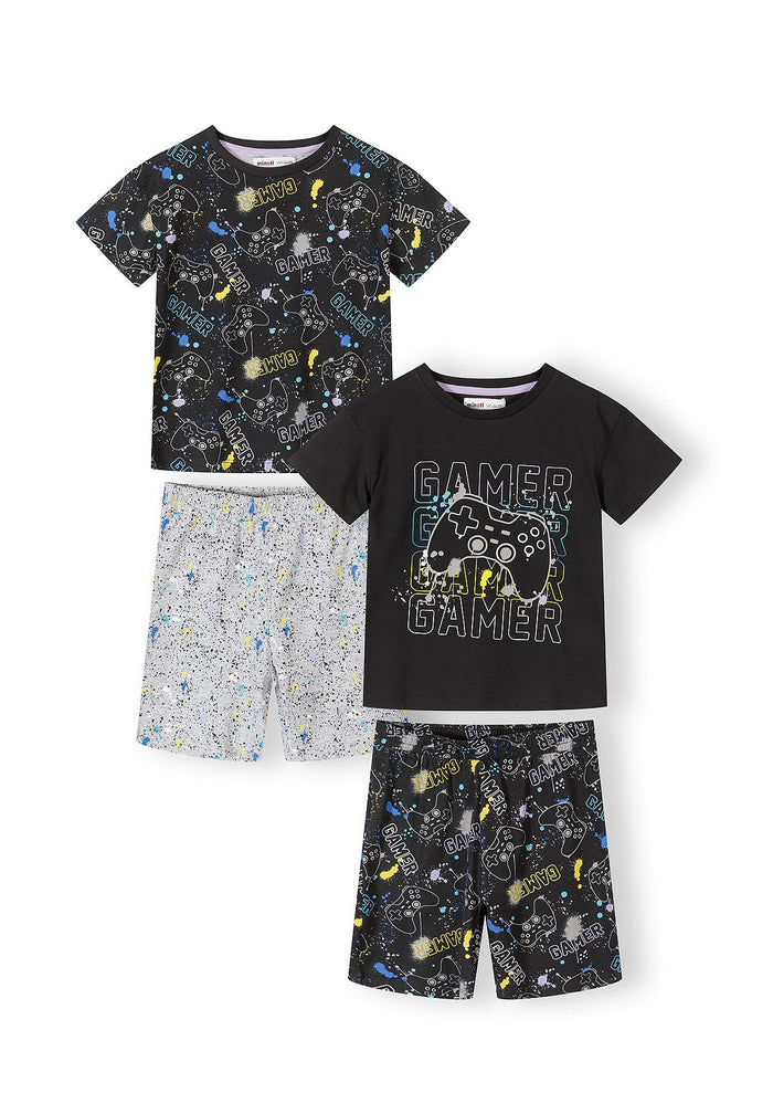 Pajamas Set 2-Pack Gaming Print Black Grey - 1