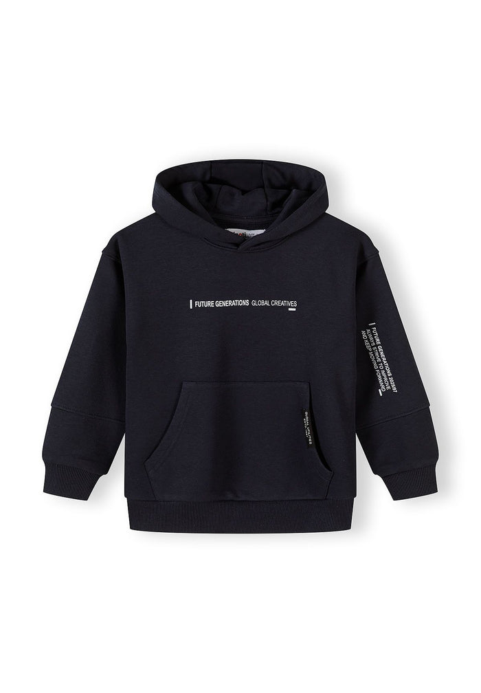 Hooded Tracksuit, Black, Text Print - 2
