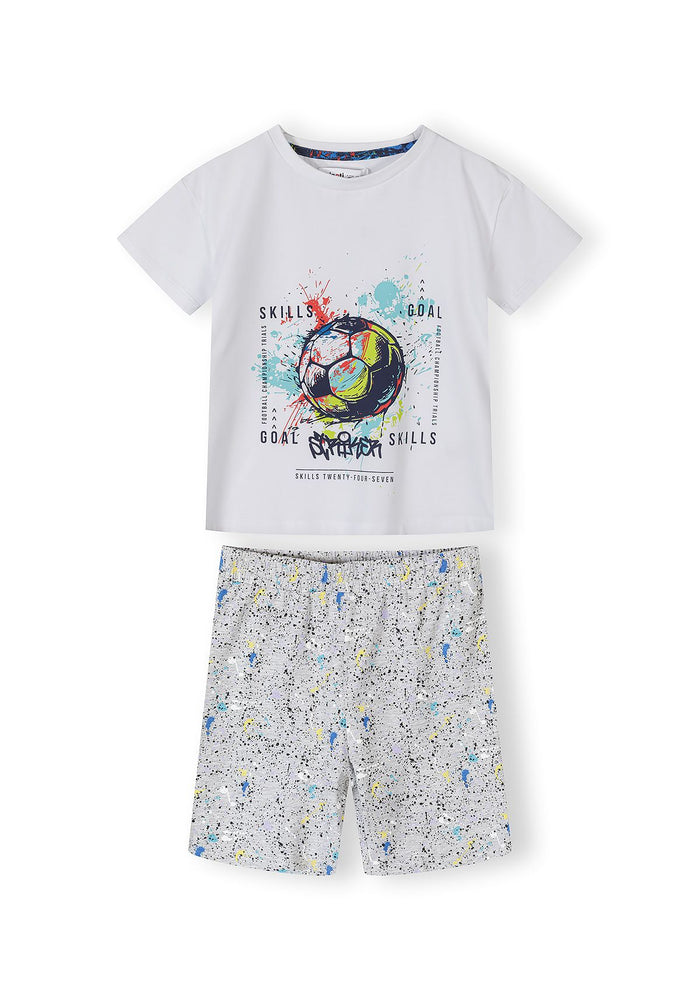 T-Shirt & Shorts Pyjamas 2-Pack Football Print Blue - 2