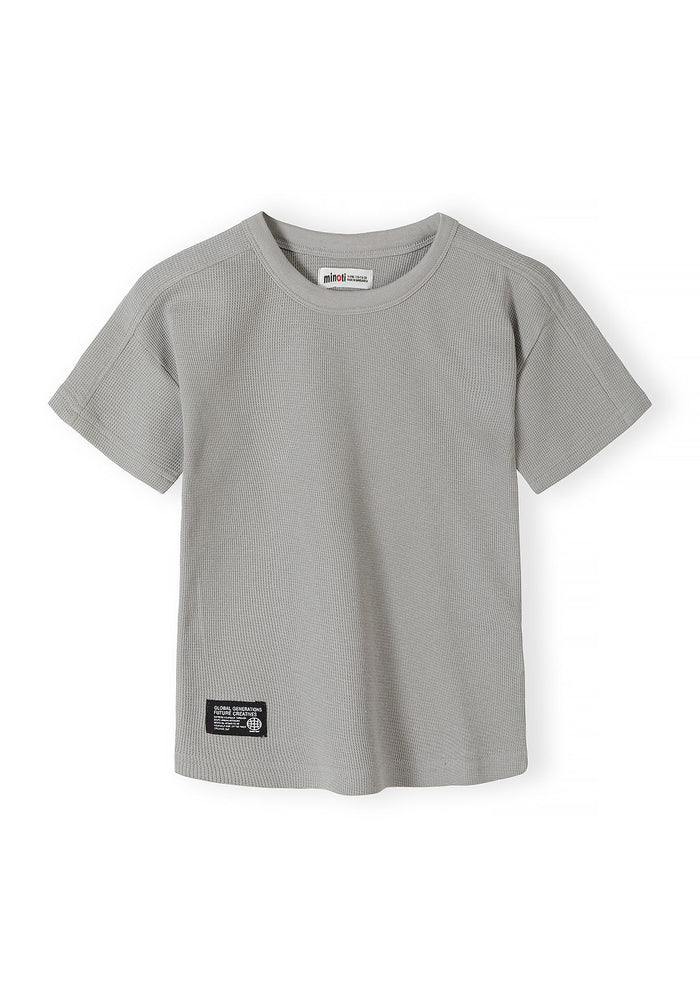 Waffle Jersey T-Shirt and Shorts Set, Light Grey - 3
