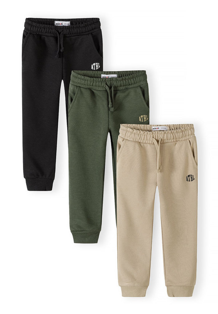 Joggers 3-Pack Drawstring, Black Olive Beige - 1