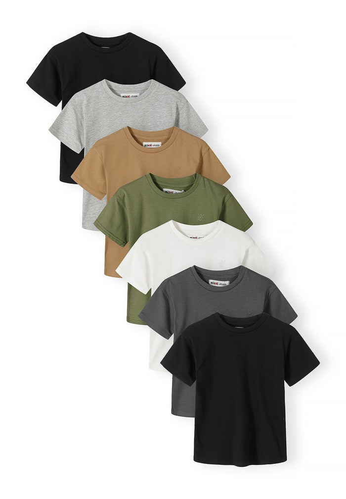 Boys T-Shirts 7-Pack, Neutral Earth Tones - 1