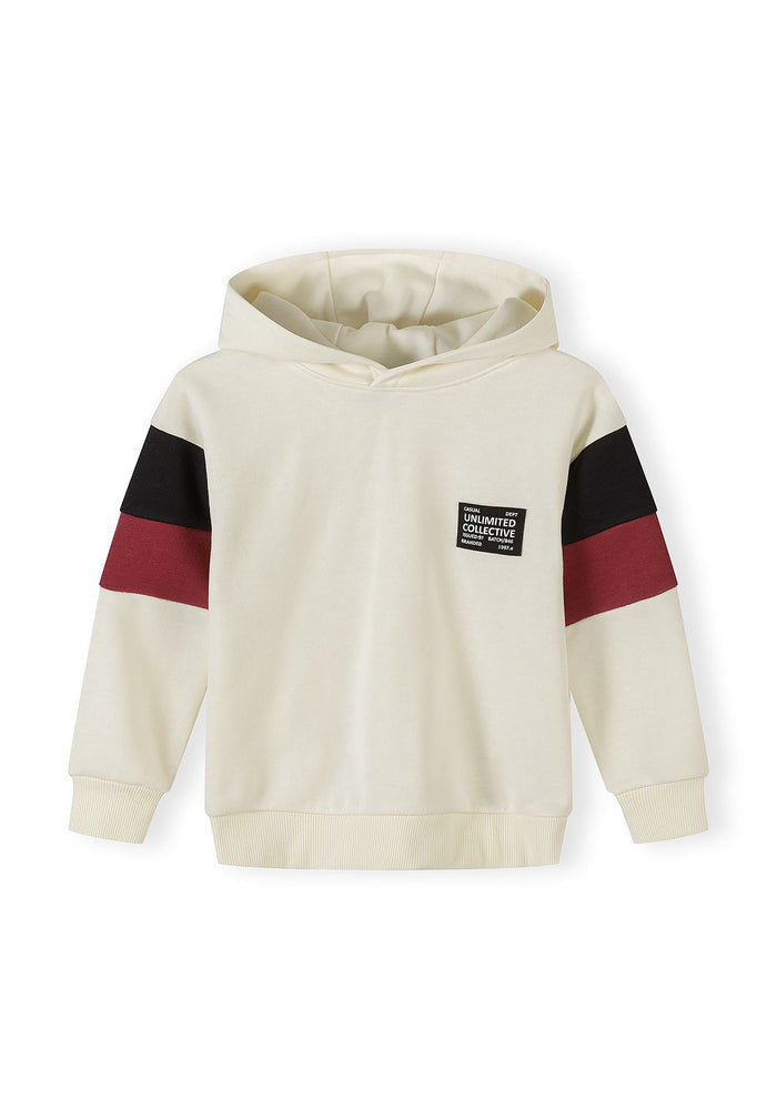 Tracksuit Set Hooded Colour Block Cream Burgundy - 2