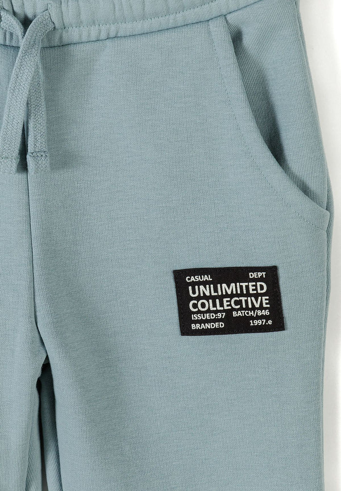 Hooded Tracksuit, Sage Blue, Contrast Panels - 7