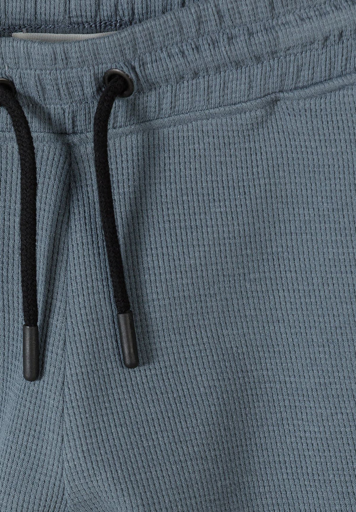 Waffle Jersey T-Shirt and Shorts Set, Blue Grey - 5