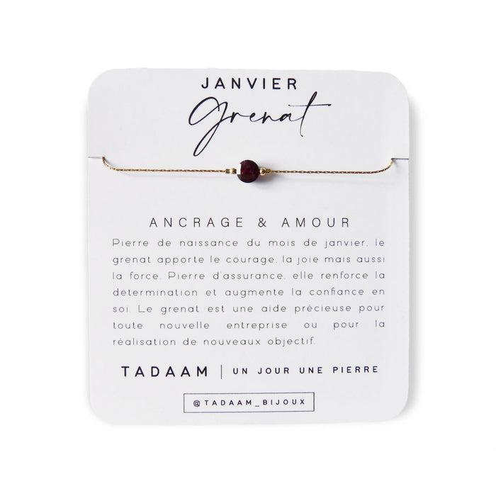 Bracelet pierre de naissance | Janvier: Grenat