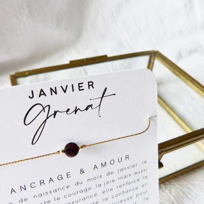 Bracelet pierre de naissance | Janvier: Grenat