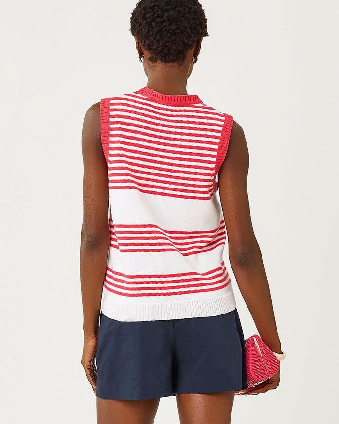 Lilly Pulitzer - Breelan Sweater Shell - Paradise Punch Nautical Embroidery
