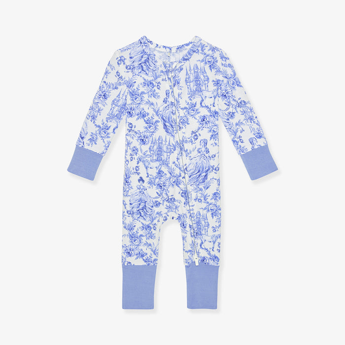 Front image of blue floral one piece