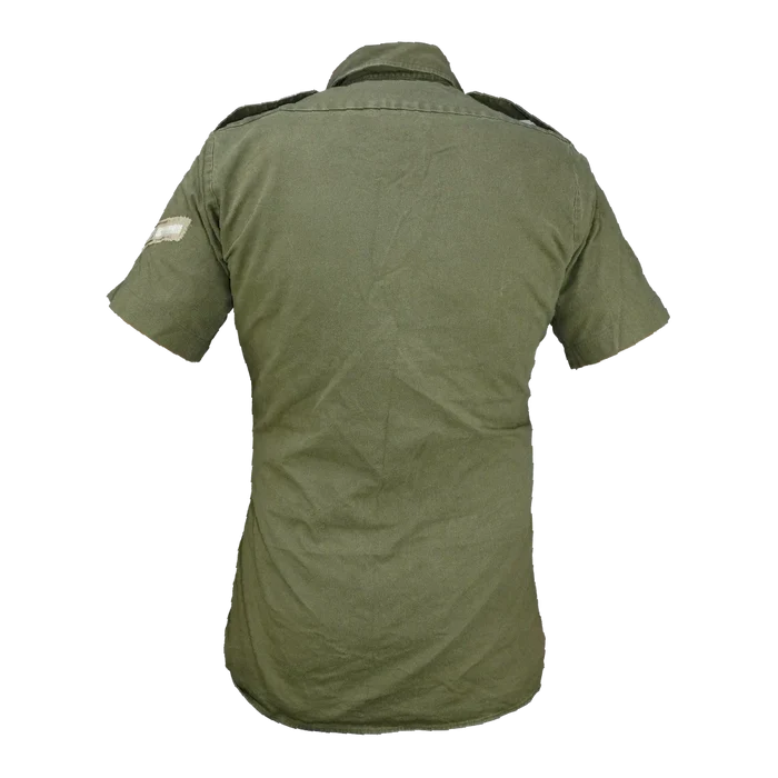 British Olive Cotton Short Sleeve Shirt - British Army Surplus - Service Shirts