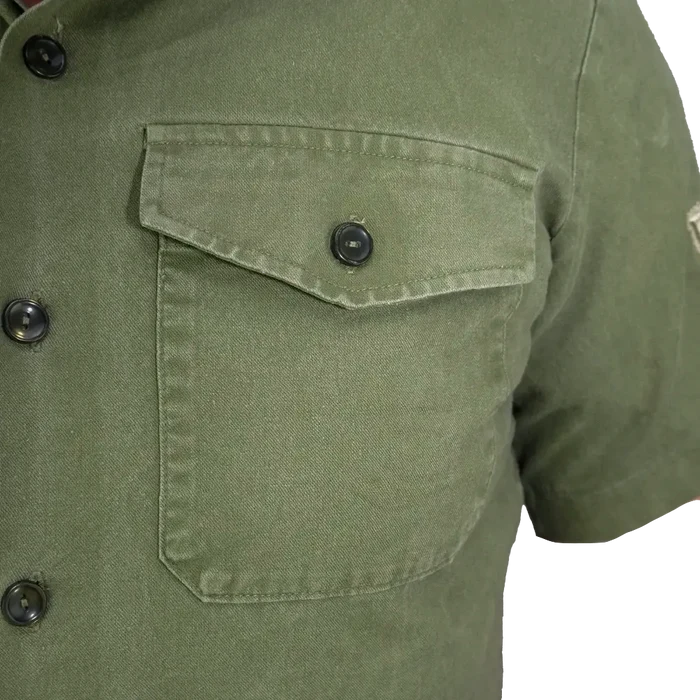 British Olive Cotton Short Sleeve Shirt - British Army Surplus - Service Shirts