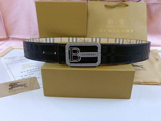 Burberry Plaque Belt Black/Silver