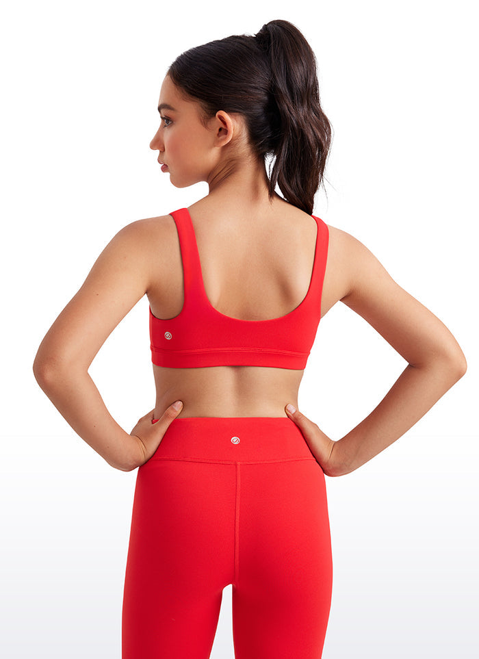 CRZ YOGA girl's Active Sports Butterluxe Teens Scoop Neck UBack Deep Red