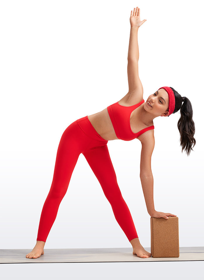 CRZ YOGA girl's Active Sports Butterluxe Teens Scoop Neck UBack Deep Red
