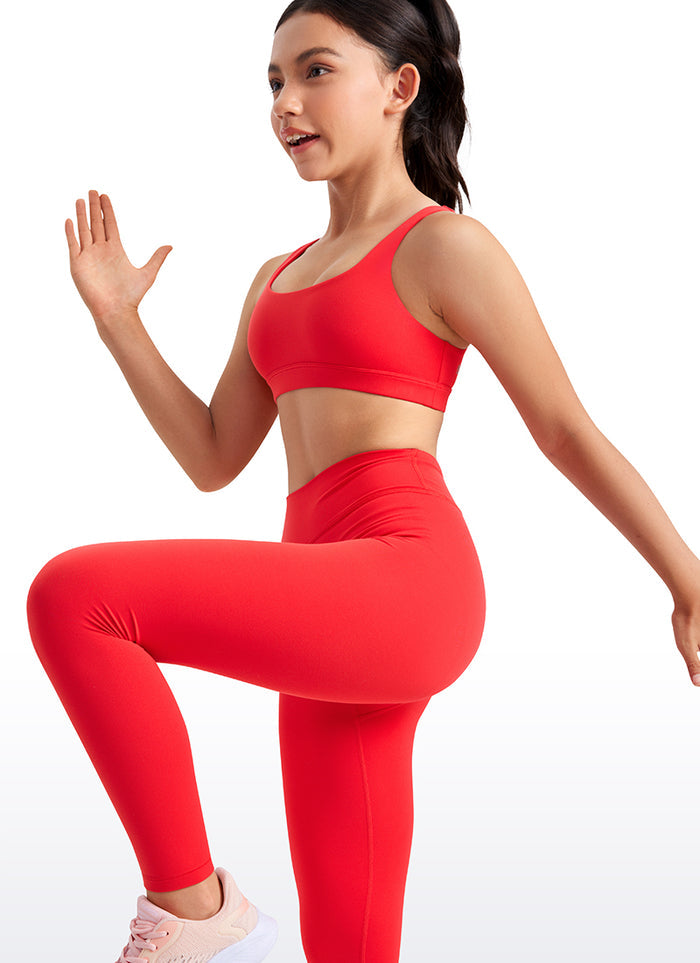 CRZ YOGA girl's Active Sports Butterluxe Teens Scoop Neck UBack Deep Red