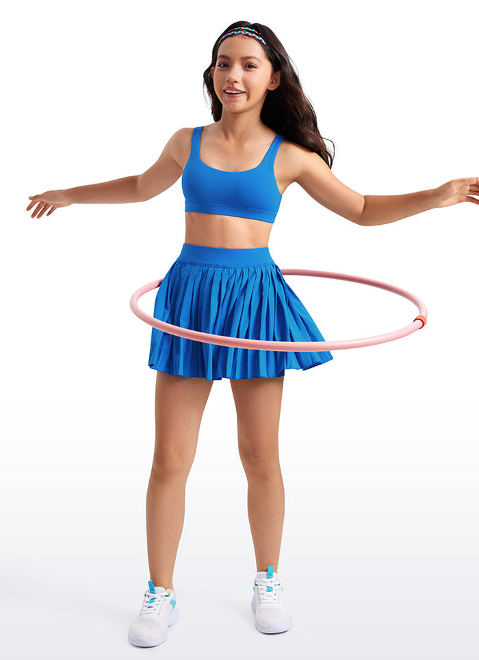 CRZ YOGA girl's Active Sports Butterluxe Teens Scoop Neck UBack Sparkle Blue