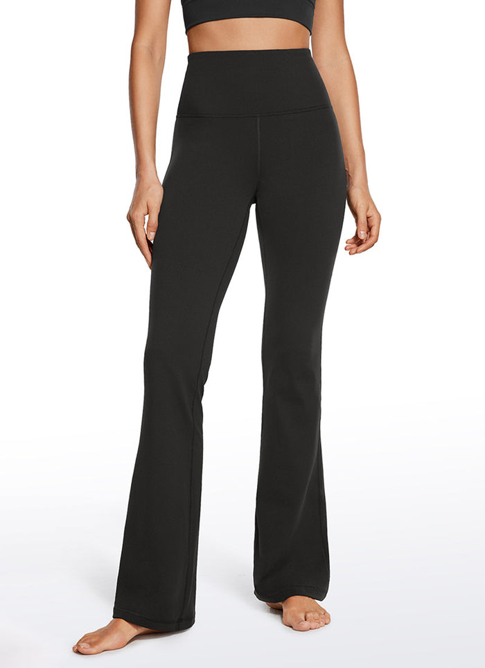 Butterluxe High Waist Flare Wide Leg Bootcut Pockets Leggings 33" Black