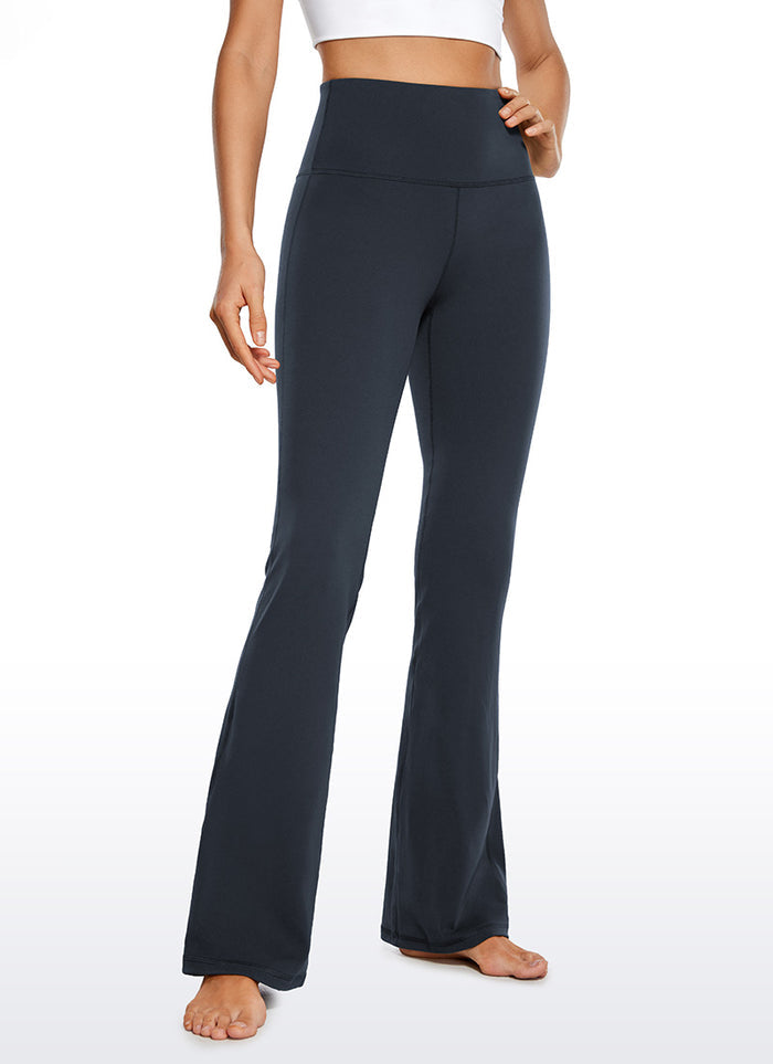 Butterluxe High Waist Flare Wide Leg Bootcut Pockets Leggings 33" True Navy