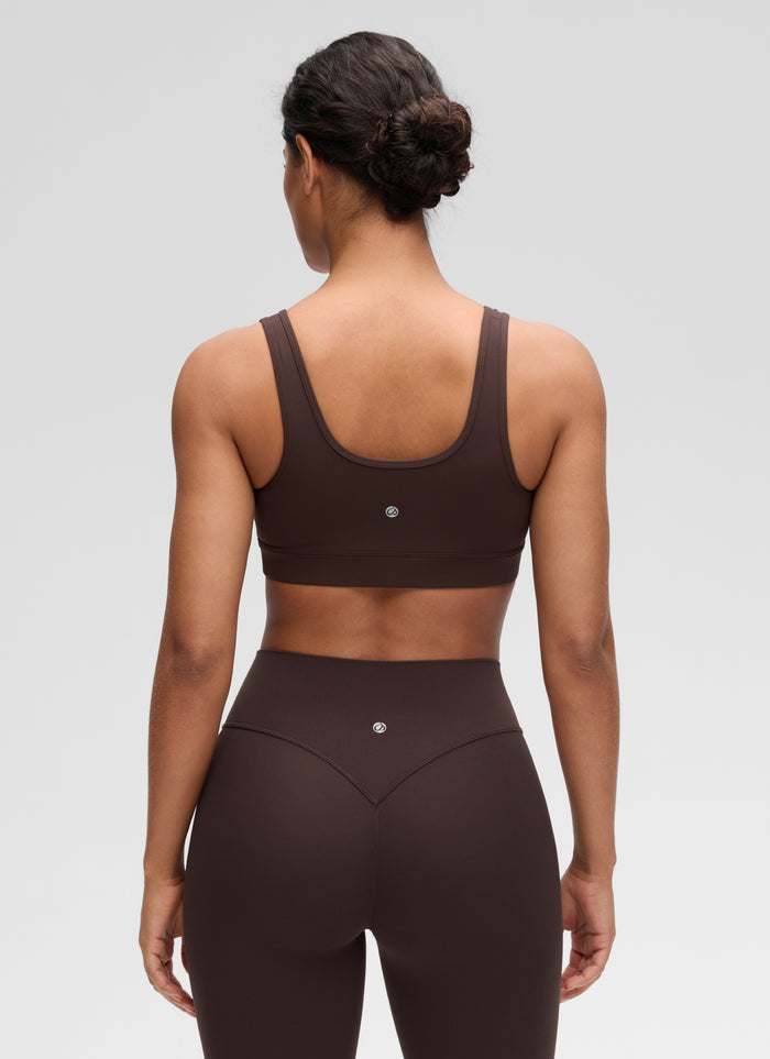 CRZ YOGA Women Butterluxe Maternity Nursing Bras Crossover Wireless Hot Fudge Brown