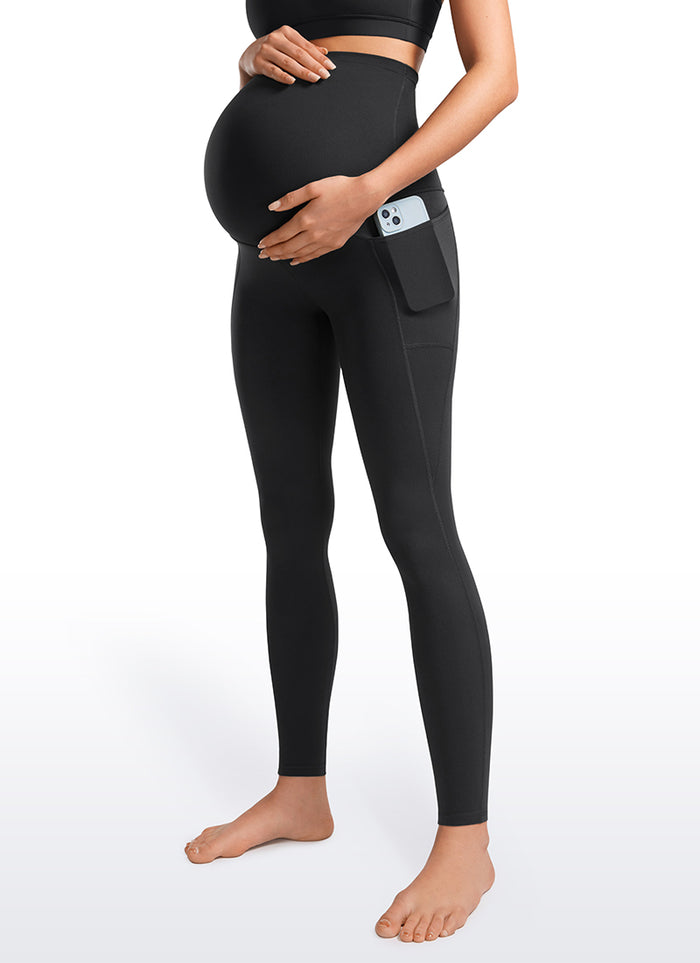 CRZ YOGA Womens Butterluxe Maternity Leggings with Pockets 28" Black