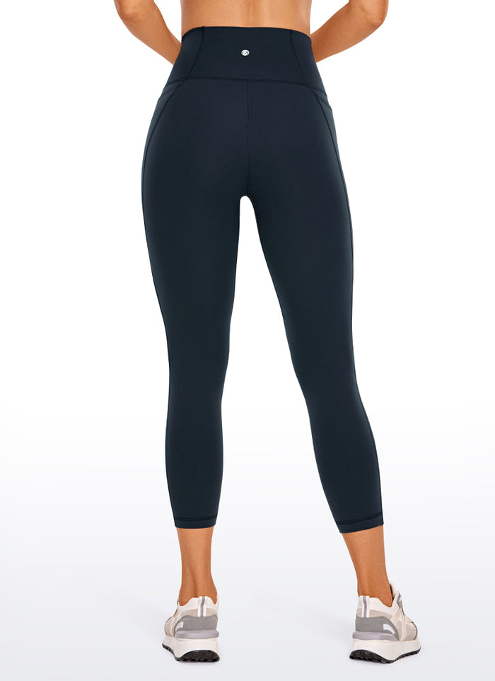 CRZ YOGA Women's Yoga High Rise Butterluxe Capri with Pockets 21'' Twilight Blue