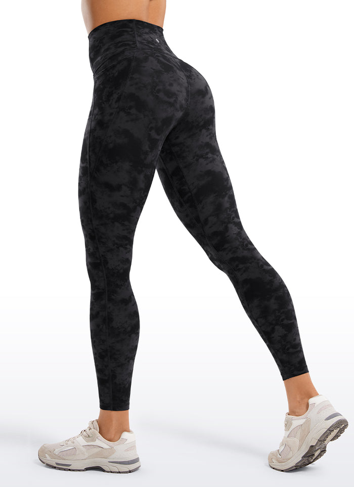 CRZ YOGA Women's Yoga Lounge High Rise Butterluxe Pocket Leggings 25'' Tie Dye Smoke Ink