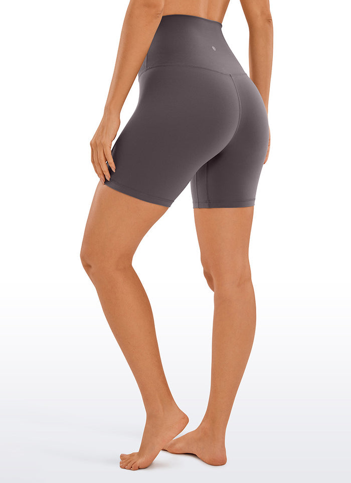 CRZ YOGA Women's Yoga Super High Waist Butterluxe Shorts 6'' Tornado