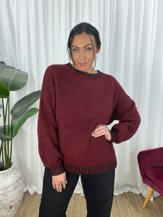 Callie Knit Jumper- Red