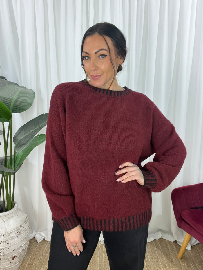 Callie Knit Jumper- Red