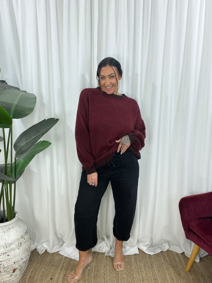 Callie Knit Jumper- Red
