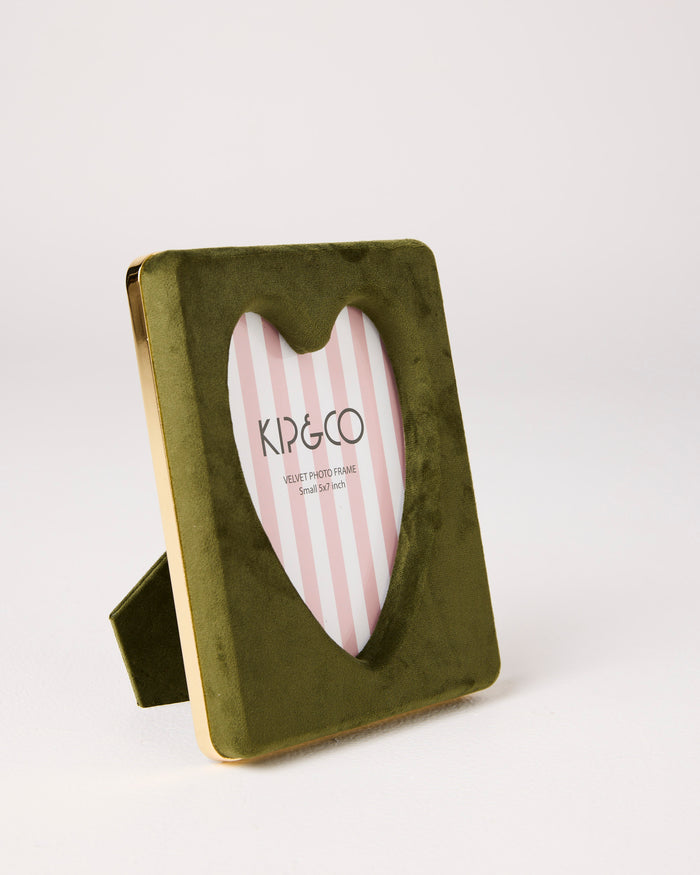 Campsite Heart Velvet Photo Frame