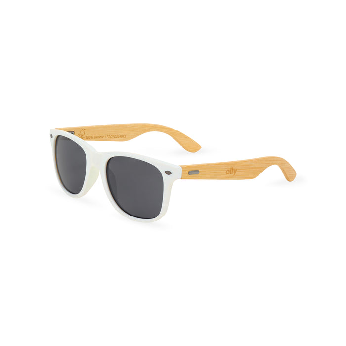CapeShades Recycled Bamboo Sunglasses White Frame