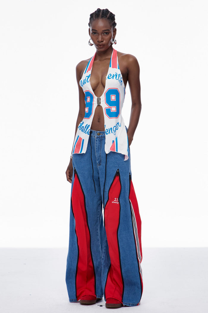 capucine-plunge-halter-neck-print-top
