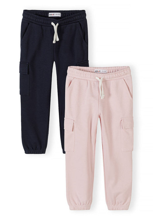 Cargo Joggers 2-Pack, Pink & Navy, Drawstring - 1