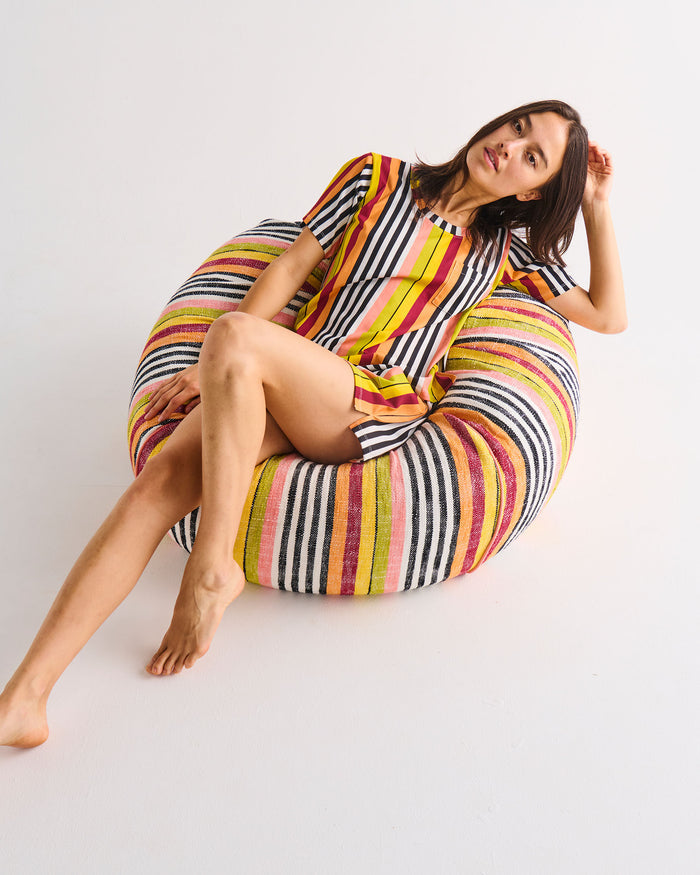 Casablanca Stripe Adult Organic Cotton Short Sleeve T-Shirt & Shorts Pyjama Set