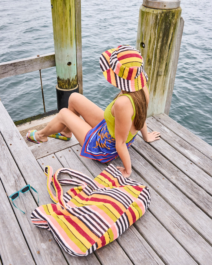 Casablanca Stripe Terry Beach Hat