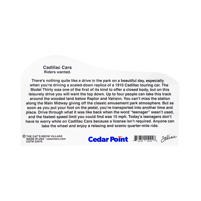 Cedar Point Cat's Meow Antique Cars Shelf Sitter