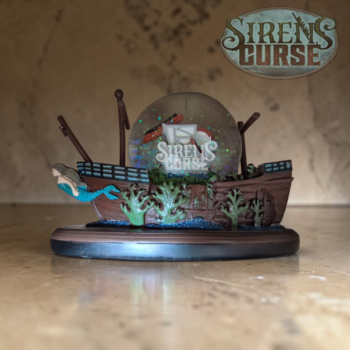 CEDAR POINT SIREN'S CURSE SHIP SNOWGLOBE