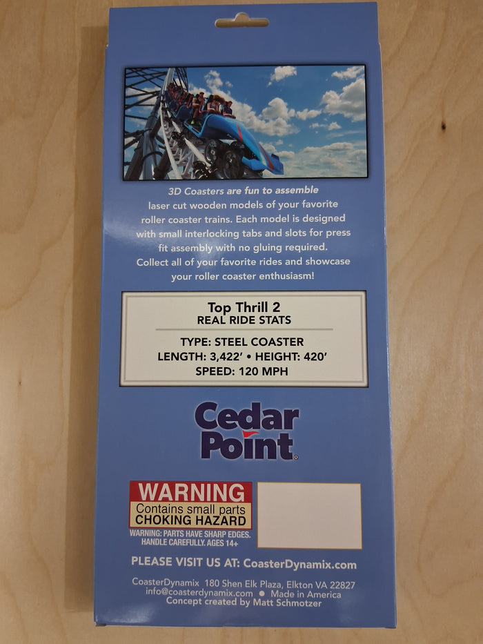 CEDAR POINT TOP THRILL 2 SILVER CAR COLOR CUTOUT